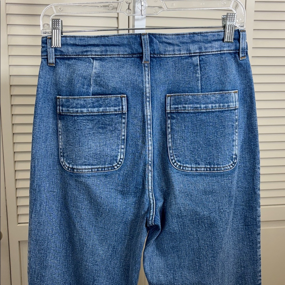 & Other Stories Blue Wide Leg Patch Front Pockets Jeans Size 28 - Picture 6 of 8